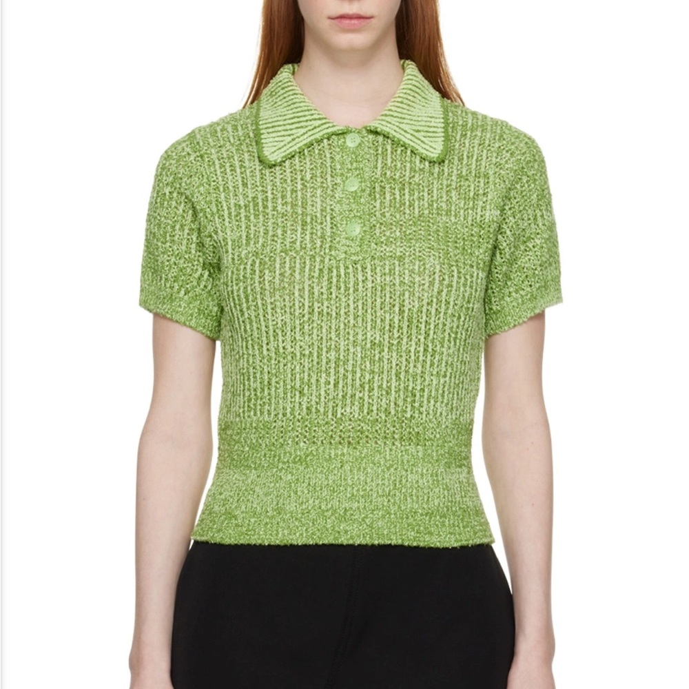 The Open Product Green Knit Polo S